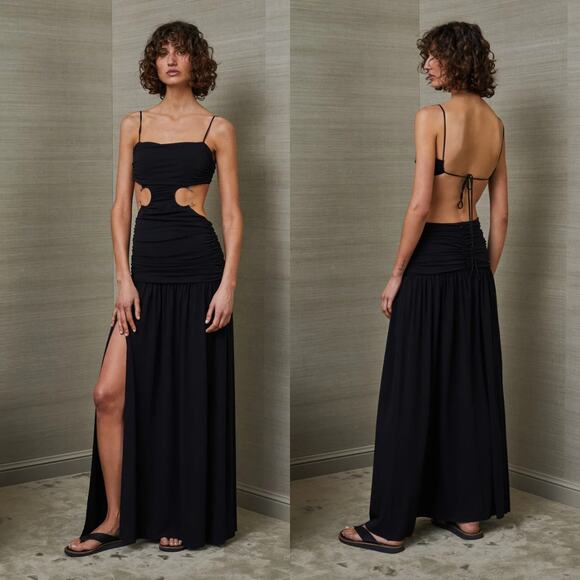 Bec + Bridge | Minx Midi Dress Black Backless Cut Out Maxi 4 - Picture 1 of 13